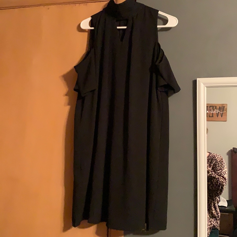 Cold shoulder black dress